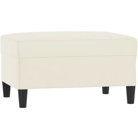 vidaXL Poggiapiedi Crema 70x55x41 cm in Velluto