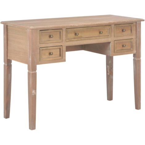 vidaXL Scrivania Marrone 109,5x45x77,5 cm in Legno