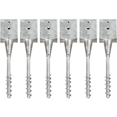 Picchetti di Terra 6 pz Argento 12x12x56 cm in Acciaio Zincato vidaXL