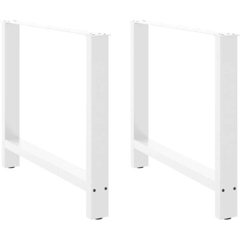 vidaXL Gambe per tavolo da pranzo bianche 2 pz 100x(72-73) cm in acciaio