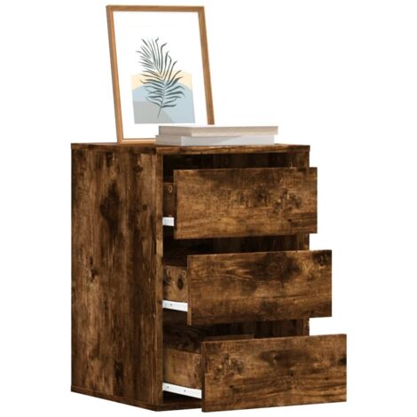 vidaXL Cassettiera Angolare Rovere Fumo 40x41x58cm Legno
