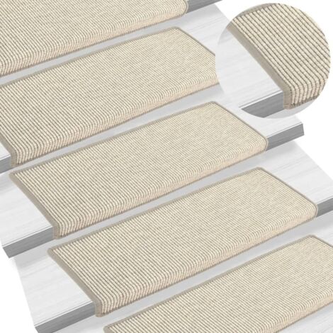 vidaXL Tappetini per scale 15 pz 65x21x4 cm argento bordo rettangolare
