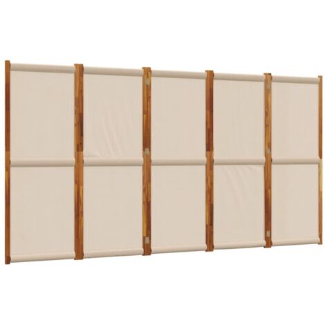 Divisorio a 5 Pannelli Tortora 350x180 cm vidaXL
