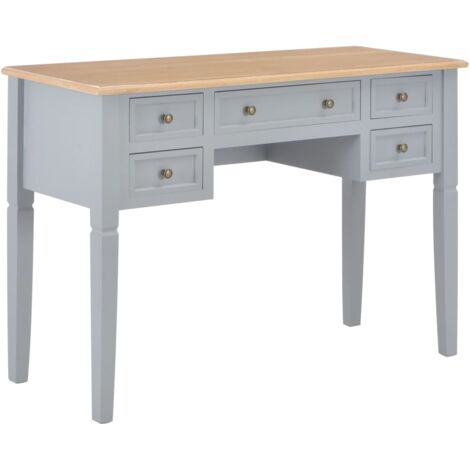 vidaXL Scrivania Grigia 109,5x45x77,5 cm in Legno