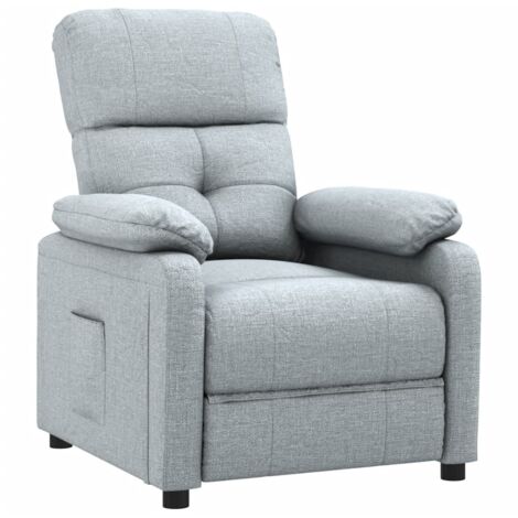 Poltrona Reclinabile in Tessuto Grigio Chiaro vidaXL
