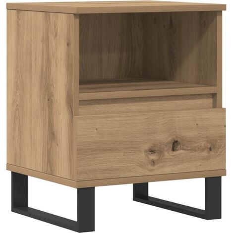 Comodino Rovere Artigianale 40x35x50 cm in Legno Multistrato vidaXL