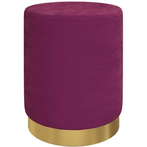 Sgabello Rotondo con Contenitore Viola in Velluto 31 x 37 cm vidaXL