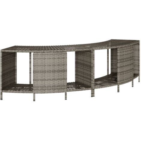 Scaffali Portaoggetti Vasca Idromassaggio 2pz Polyrattan Grigio vidaXL (1/5)