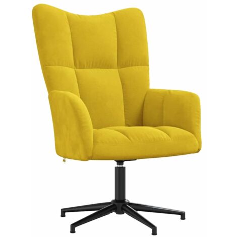 vidaXL Sedia Relax Giallo Senape in Velluto (1/5)
