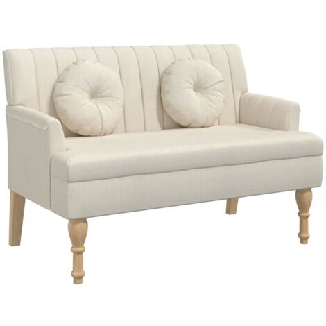 Panca con Cuscini 113x64,5x75,5 cm in Lino vidaXL 495786