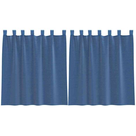 vidaXL Tende in Voile con Passanti 2 pz Blu Reale 140x140 cm