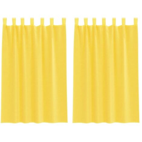 Tende in Voile con Passanti 2 pz Giallo 140x175 cm vidaXL (1/5)