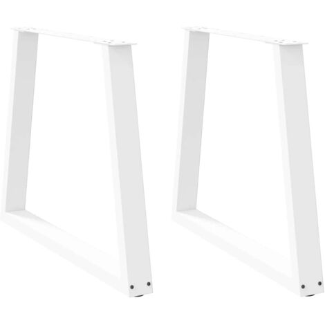 Gambe per tavolo da pranzo a forma di V 2 pz bianche 80x(72-73,3) cm in acciaio vidaXL
