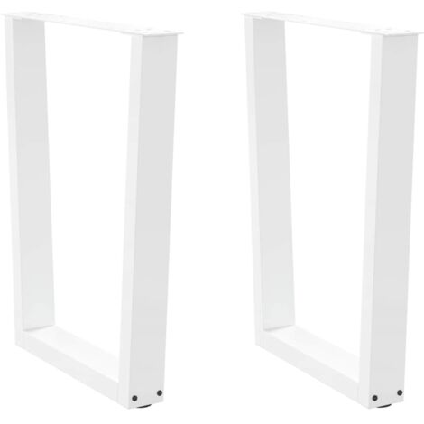 vidaXL Gambe per tavolo da pranzo a forma di V 2 pz bianche 60x(72-73,3) cm in acciaio