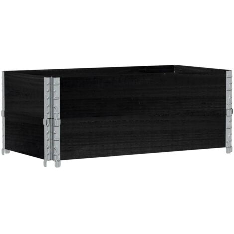 Paretali per Pallet 2 pz Neri 100x50cm Legno Massello di Pino vidaXL