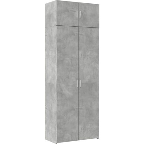 Armadietto Grigio Cemento 80x42,5x225 cm in Truciolato vidaXL