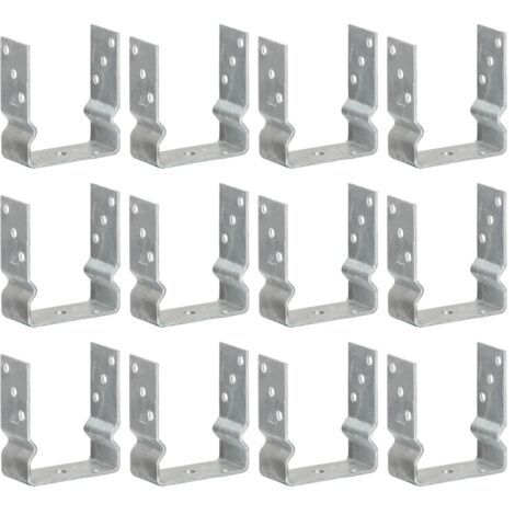 Picchetti per Recinzione 12pz Argento 12x6x15cm Acciaio Zincato vidaXL