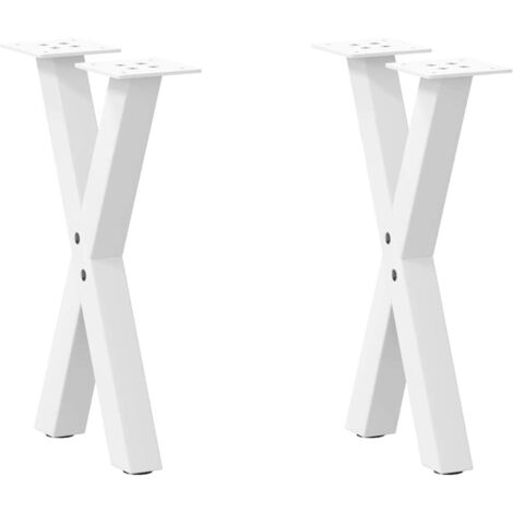 Gambe per Tavolino da Caffè a Forma di X 2 pz Bianche 38x(42-43) cm Acciaio vidaXL
