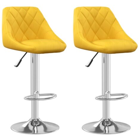 vidaXL Sgabelli da Bar 2 pz Giallo Senape in Velluto (1/5)