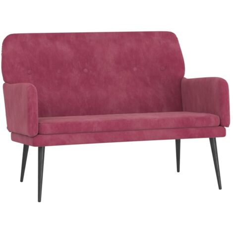 vidaXL Panca Rosso Vino 108x79x79 cm in Velluto