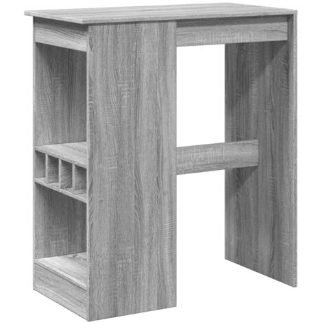vidaXL Tavolo Bar con Rastrelliera Grigio 102x50x103,5cm Multistrato