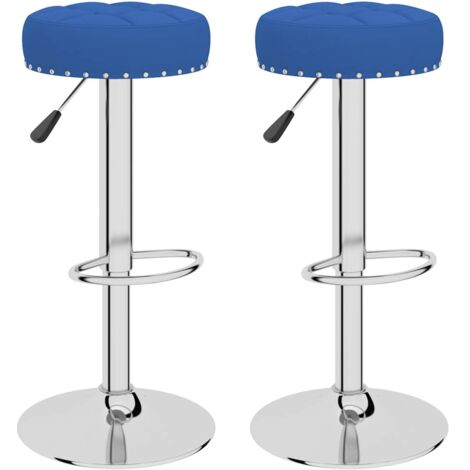 vidaXL Sgabelli da Bar 2 pz Blu in Tessuto (1/5)