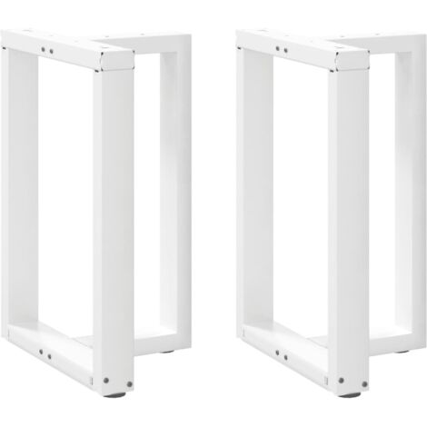 Gambe per tavolo da pranzo a forma di T 2 pz bianche 50x35x(72-73) cm in acciaio vidaXL
