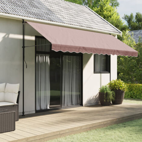 vidaXL Tessuto di Ricambio per Mantovana da Tenda Strisce Marroni