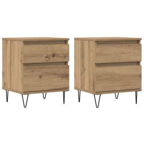 Comodini 2pz Rovere Artigianale 40x35x50 cm Legno Multistrato vidaXL (1/5)