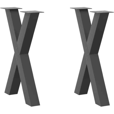 vidaXL Gambe per tavolo da pranzo a forma di X 2 pz Antracite 50x(72-73) cm Acciaio