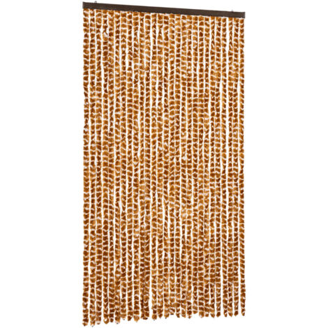 vidaXL Tenda Antimosche Ocra e Bianca 118x220 cm in Ciniglia