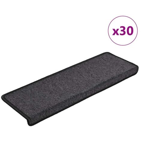 vidaXL Tappetini per scale 30 pz 65x21x4 cm Antracite Bordo