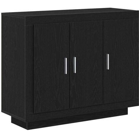 vidaXL Credenza Rovere Nero 92 x 35 x 75 cm Legno multistrato
