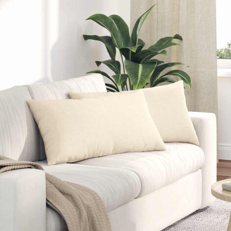 vidaXL Cuscini da Divano 2 pcs Crema 80 x 40 cm Tessuto in Cords