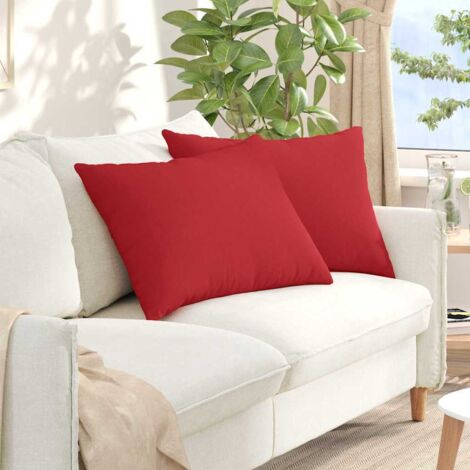 vidaXL Cuscini da Divano 2 pcs Rosso 70 x 50 cm Tessuto