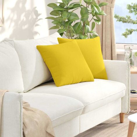 vidaXL Cuscini da Divano 2 pcs Giallo Chiaro 45 x 45 cm Tessuto