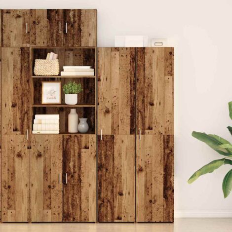 vidaXL Credenza Legno vecchio 40 x 42.5 x 185 cm Legno multistrato