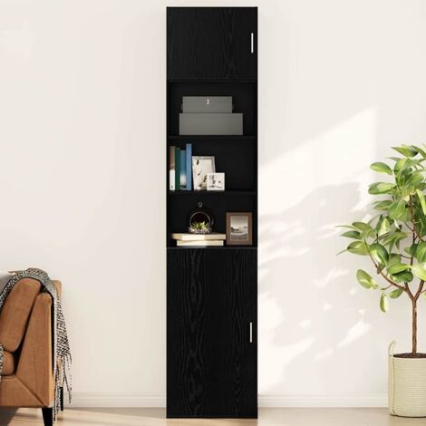 vidaXL Armadietto a muro Rovere nero 50 x 42.5 x 40 cm