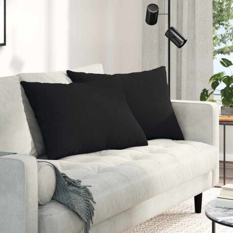 vidaXL Cuscini da Divano 2 pcs Nero 70 x 50 cm Tessuto