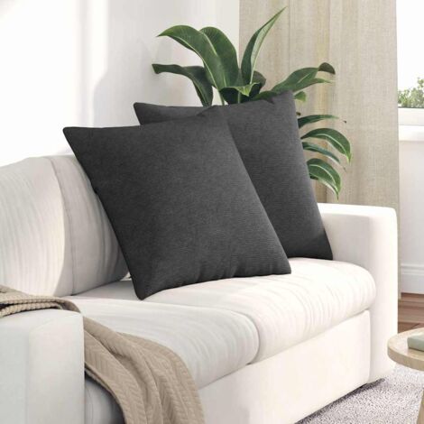 vidaXL Cuscini da Divano 2 pcs Grigio scuro 80 x 80 cm