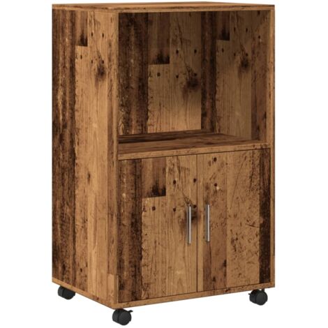 vidaXL Mobiletto con Ruote Legno Antico 55x40x91 cm in Truciolato