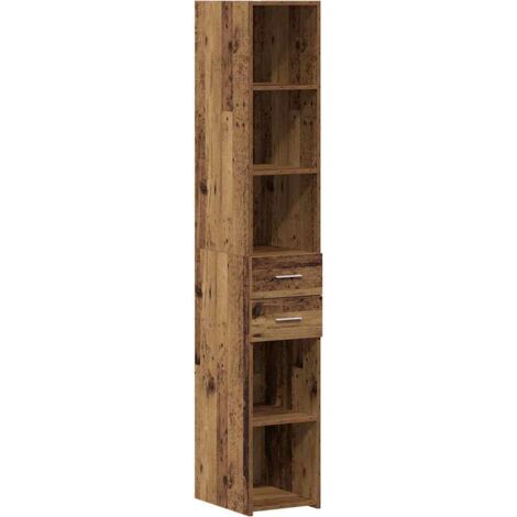 vidaXL Credenza Legno vecchio 30 x 42.5 x 185 cm Legno multistrato