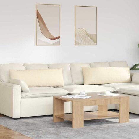 vidaXL Cuscini da Divano 2 pcs Crema 120 x 40 cm Tessuto in Cords