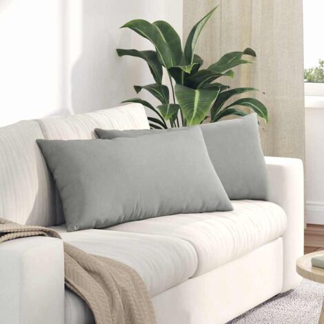 vidaXL Cuscini da Divano 2 pcs Grigio chiaro 80 x 40 cm Tessuto