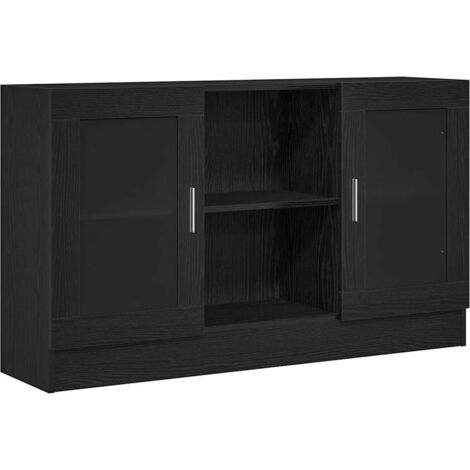 vidaXL Credenza Rovere Nero 120 x 30,5 x 70 cm Legno multistrato