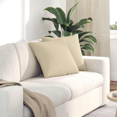 vidaXL Cuscini da Divano 2 pcs Crema 45 x 45 cm Tessuto