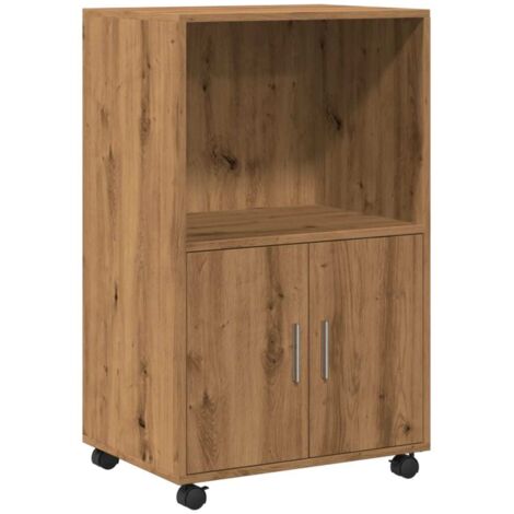 vidaXL Armadietto con Ruote Rovere Artigianale 55x40x91 cm Truciolato