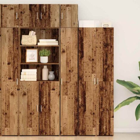 vidaXL Armadio 2 pcs Legno antico 30 x 42,5 x 225 cm