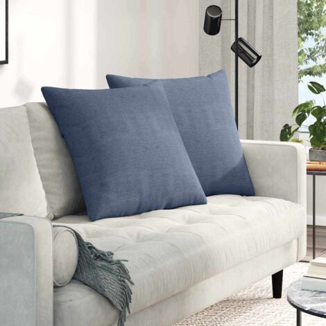 vidaXL Cuscini da Divano 2 pcs Blu 80 x 80 cm Tessuto in Cords