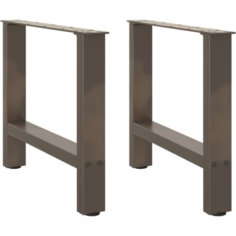 vidaXL Gambe per Tavolino da Caffè in Acciaio Naturale 2 pz 60x(42-43) cm Acciaio